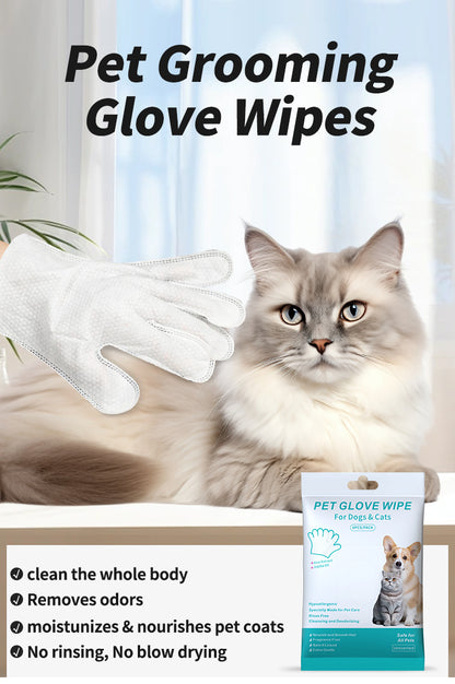 Pet Cleaning Glove Wipes – Grooming & Bathing Gloves for Dogs & Cats