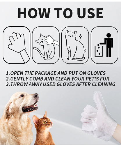 Pet Cleaning Glove Wipes – Grooming & Bathing Gloves for Dogs & Cats