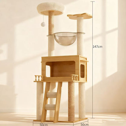 All-in-One Cat Tree with Condo & Space Capsule – Multi-Functional Cat Furniture
