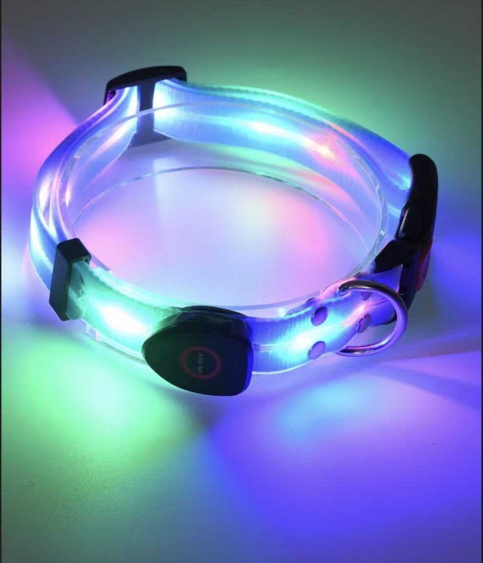 USB Rechargeable LED Pet Collar – Light-Up Safety Necklace for Dogs & Cats