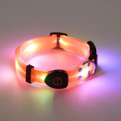 USB Rechargeable LED Pet Collar – Light-Up Safety Necklace for Dogs & Cats