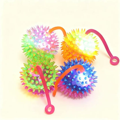 LED Light-Up Pet Ball with Rope – Chew & Tug Toy for Dogs & Cats