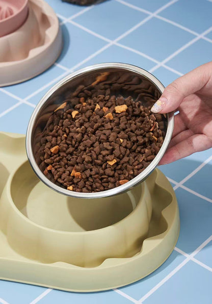 Double Pet Bowl Set – Food & Water Feeder for Dogs & Cats