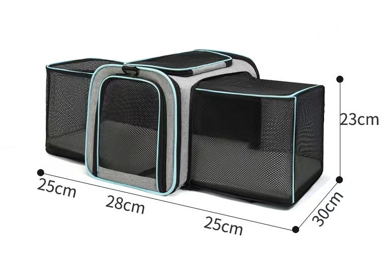 Expandable Pet Carrier Bag – Foldable Travel Tote for Dogs & Cats (Handheld & Shoulder Strap)