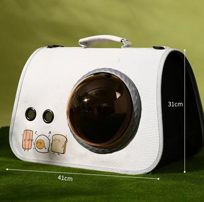 Transparent Handheld Pet Carrier – Breathable Travel Bag for Dogs & Cats