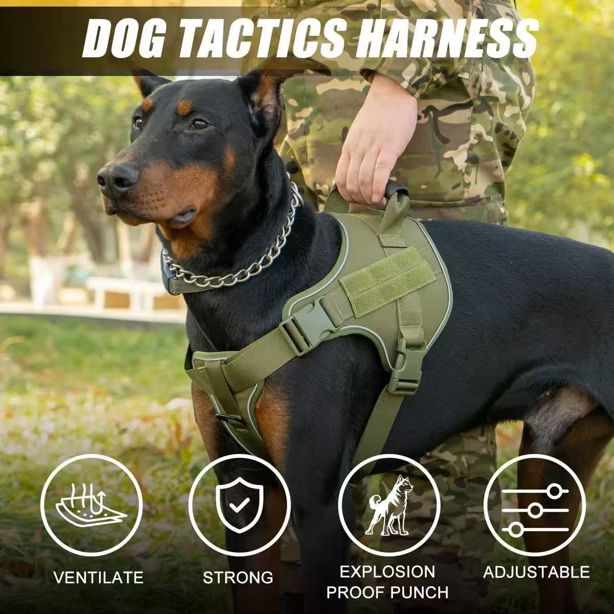 Tactical Pet Harness – Heavy-Duty Outdoor Training Vest for Medium & Large Dogs
