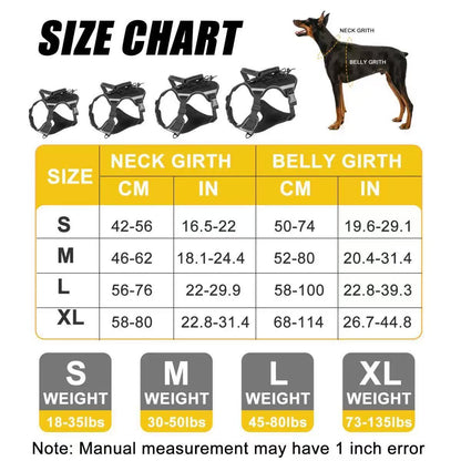 Pet Harness with Handle & Reflective Strips – Oxford Fabric No-Pull Vest with Leash