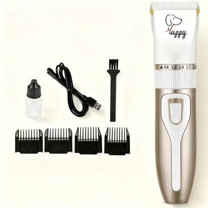 Rechargeable Pet Hair Clipper Set – Professional Grooming Kit with 4 Guard Combs for Dogs & Cats