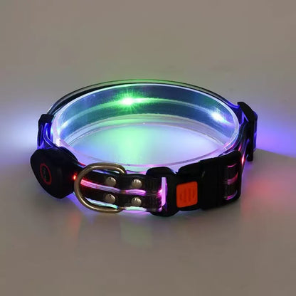 USB Rechargeable LED Pet Collar – Light-Up Safety Necklace for Dogs & Cats