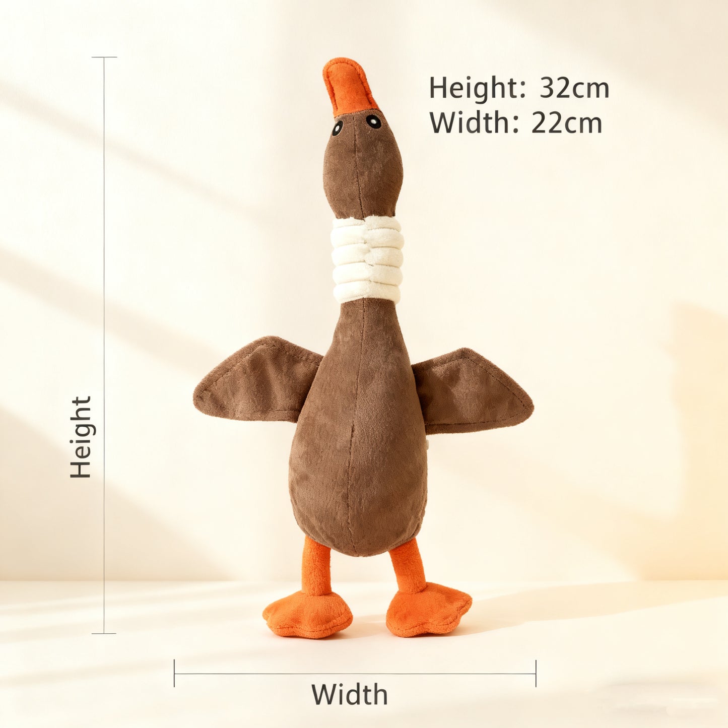 Durable Brown Goose Plush Dog Toy – Squeaky Chew & Play Toy for All Dogs