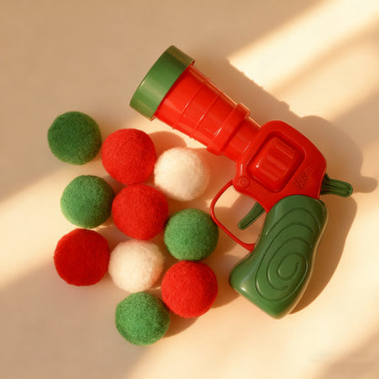 Cat Plush Ball Launcher Toy – Quiet High-Bounce Balls for Indoor Play