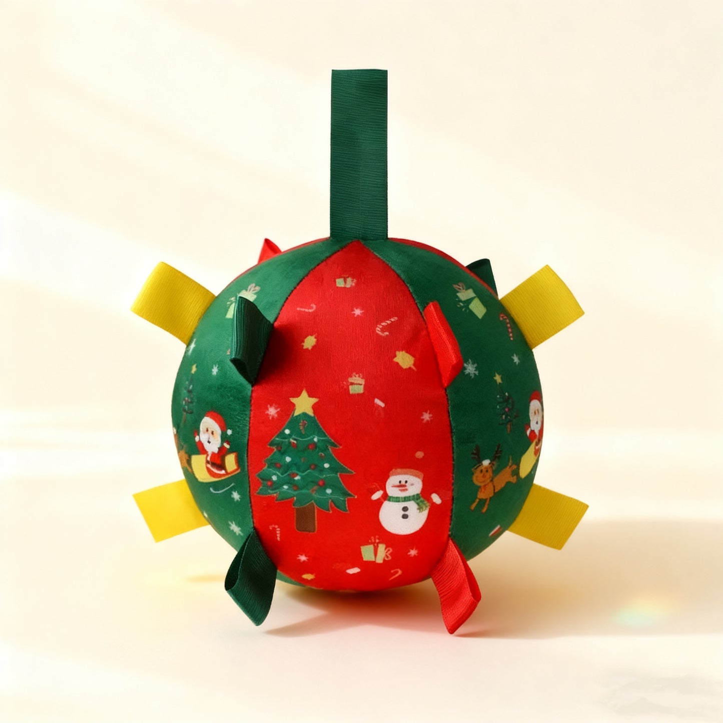 Christmas Plush Pet Toy Ball with Bell – Chew & Play for Dogs & Cats