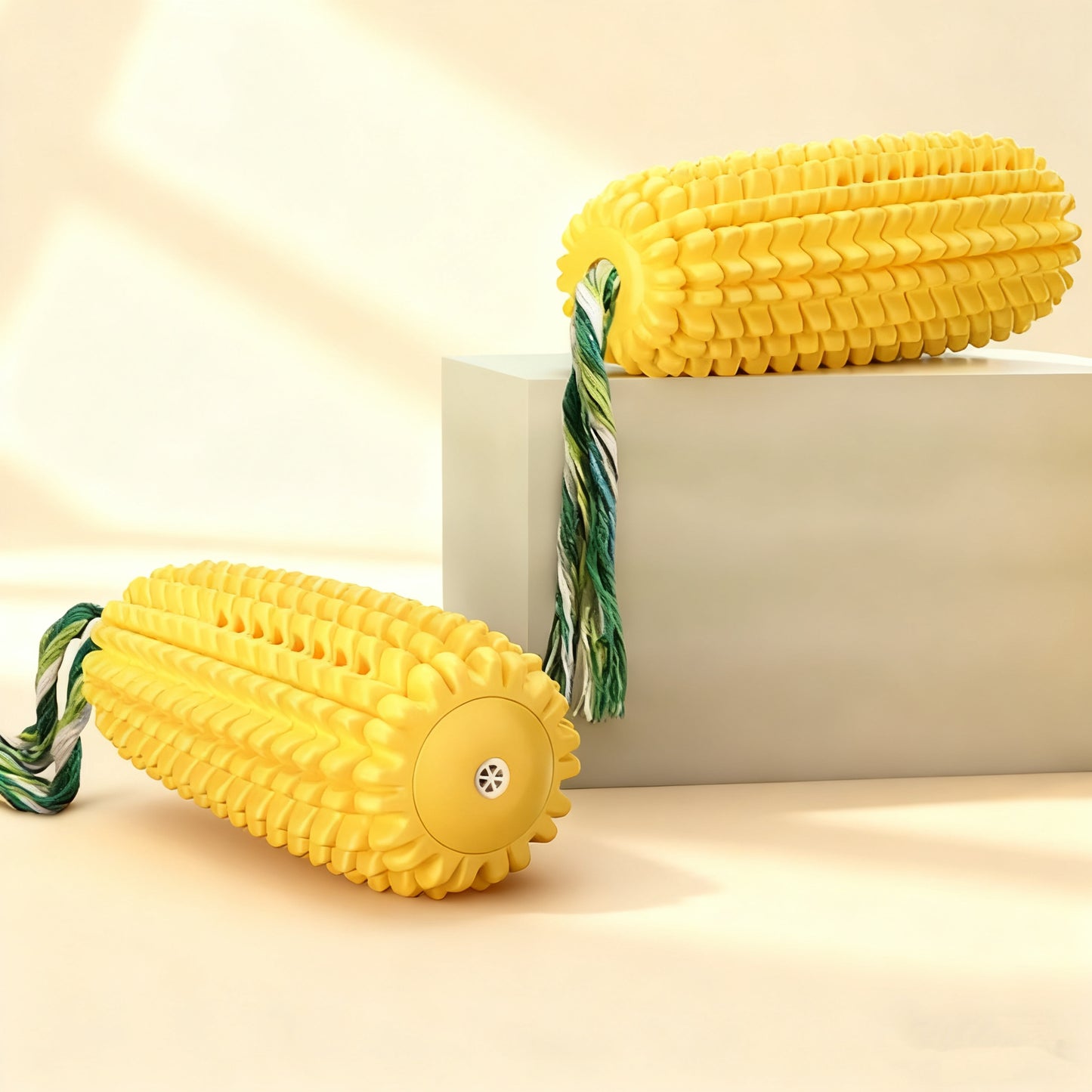 Corn-Shaped Pet Chew Toy with Squeaker – Fun Play for Dogs & Cats