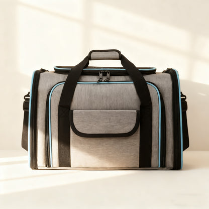 Expandable Pet Carrier Bag – Foldable Travel Tote for Dogs & Cats (Handheld & Shoulder Strap)