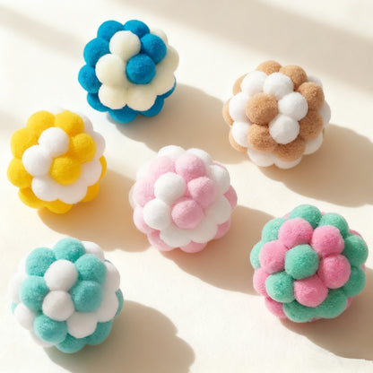 Soft Plush Pet Toy Ball – Chew, Chase & Fetch Toy for Cats & Small Dogs