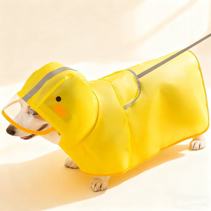 Duck-Shaped Pet Raincoat – Fun Waterproof Jacket for Dogs & Cats