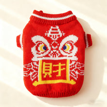 Lunar New Year Pet Sweater – Traditional Red Outfit for Dogs & Cats