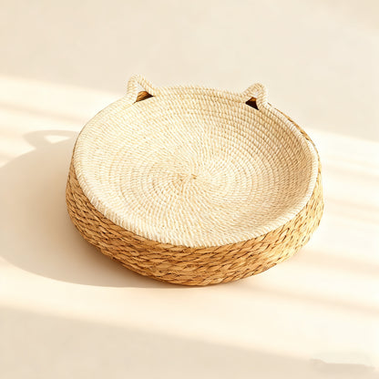 Woven Cat Bed with Cotton Rope – Washable All-Season Pet House