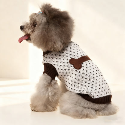 Dog & Cat Sweater with Bone Design – Cozy Pet Knitwear
