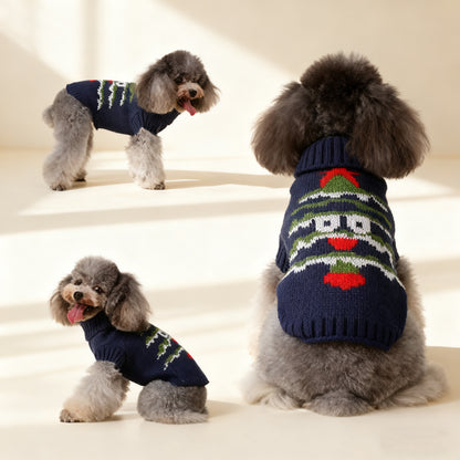 Christmas-Themed Pet Sweater – Cozy Holiday Outfit for Dogs & Cats