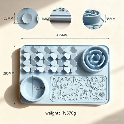 Silicone Slow Feeder Mat – Food-Grade Anti-Choke Feeding Bowl for Dogs & Cats