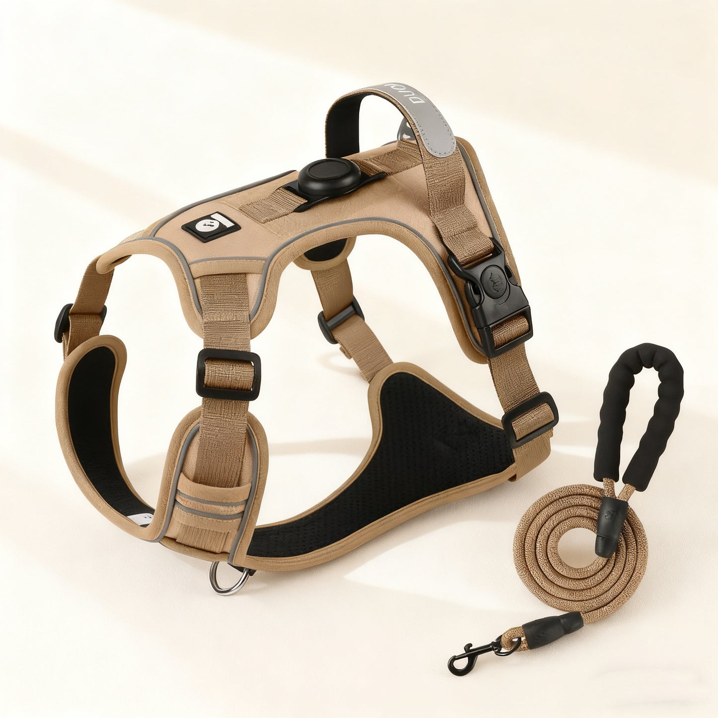 Reflective Pet Harness with GPS Holder – No-Pull Safety Vest with Leash for Dogs & Cats