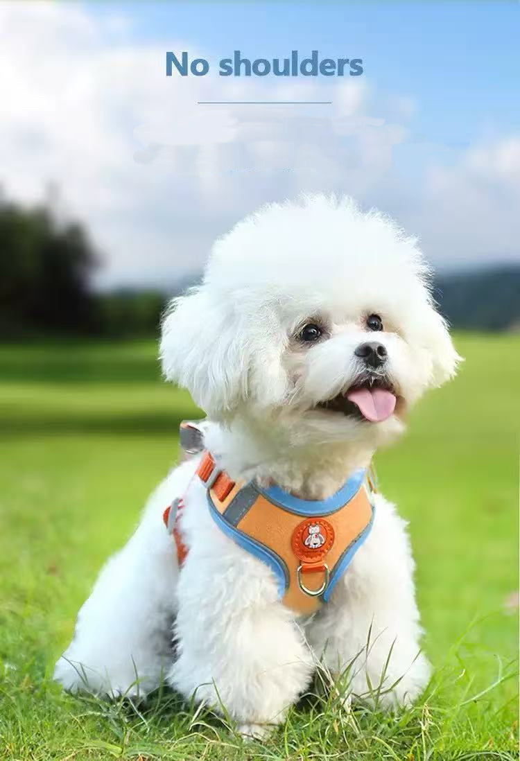 Soft Vest-Style Pet Harness with Free Leash – Adjustable No-Choke Design for Dogs & Cats