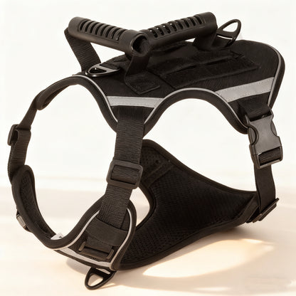 Pet Harness with Handle & Reflective Strips – Oxford Fabric No-Pull Vest with Leash