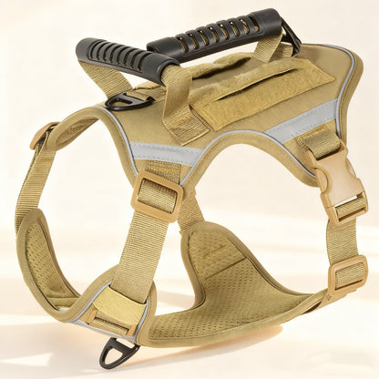 Pet Harness with Handle & Reflective Strips – Oxford Fabric No-Pull Vest with Leash