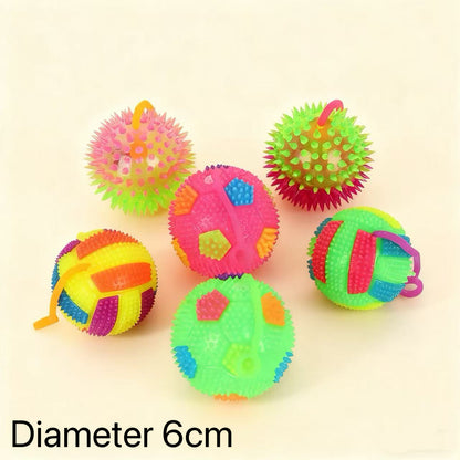 LED Light-Up Pet Ball with Rope – Chew & Tug Toy for Dogs & Cats