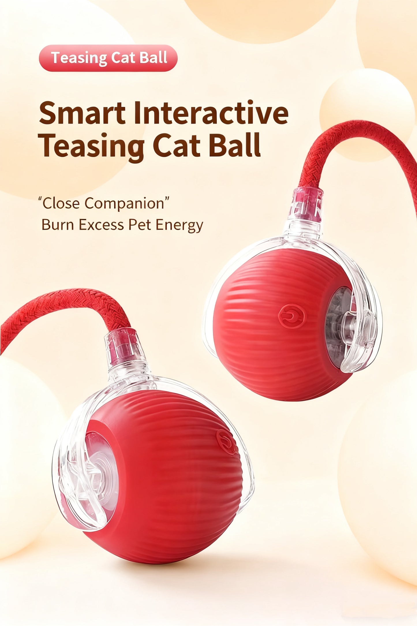 Electric Interactive Cat Ball – Rechargeable Self-Play Toy with Silicone Shell