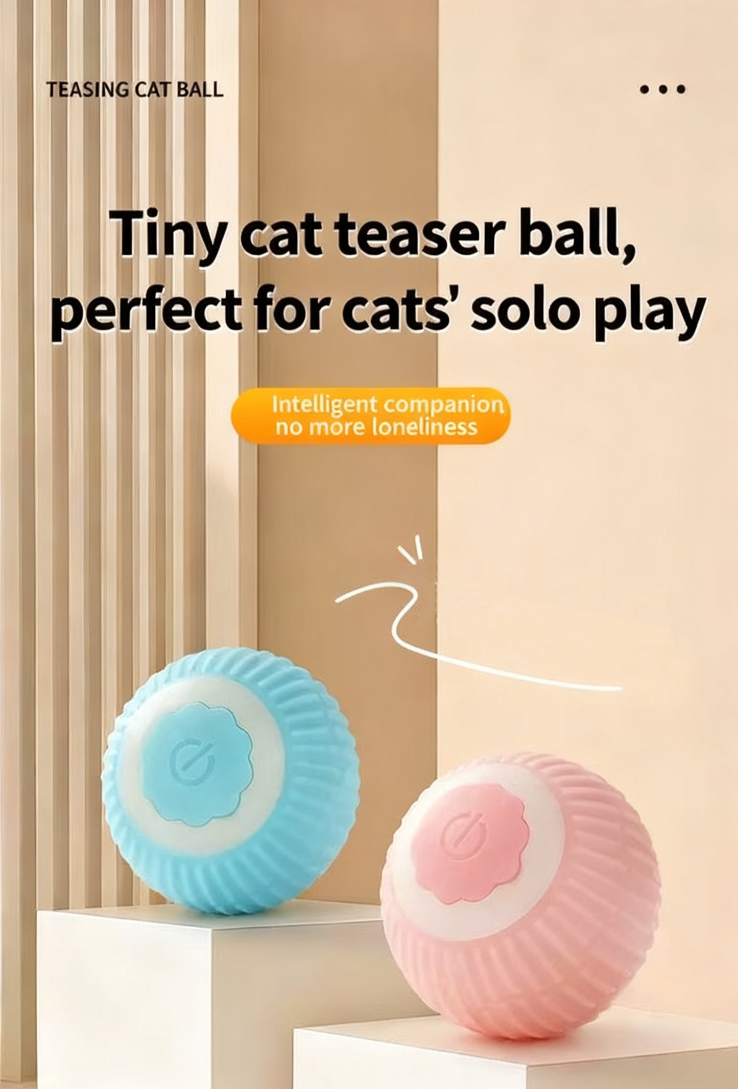 Automatic Cat Self-Play Ball – Interactive Toy for Solo Entertainment & Exercise