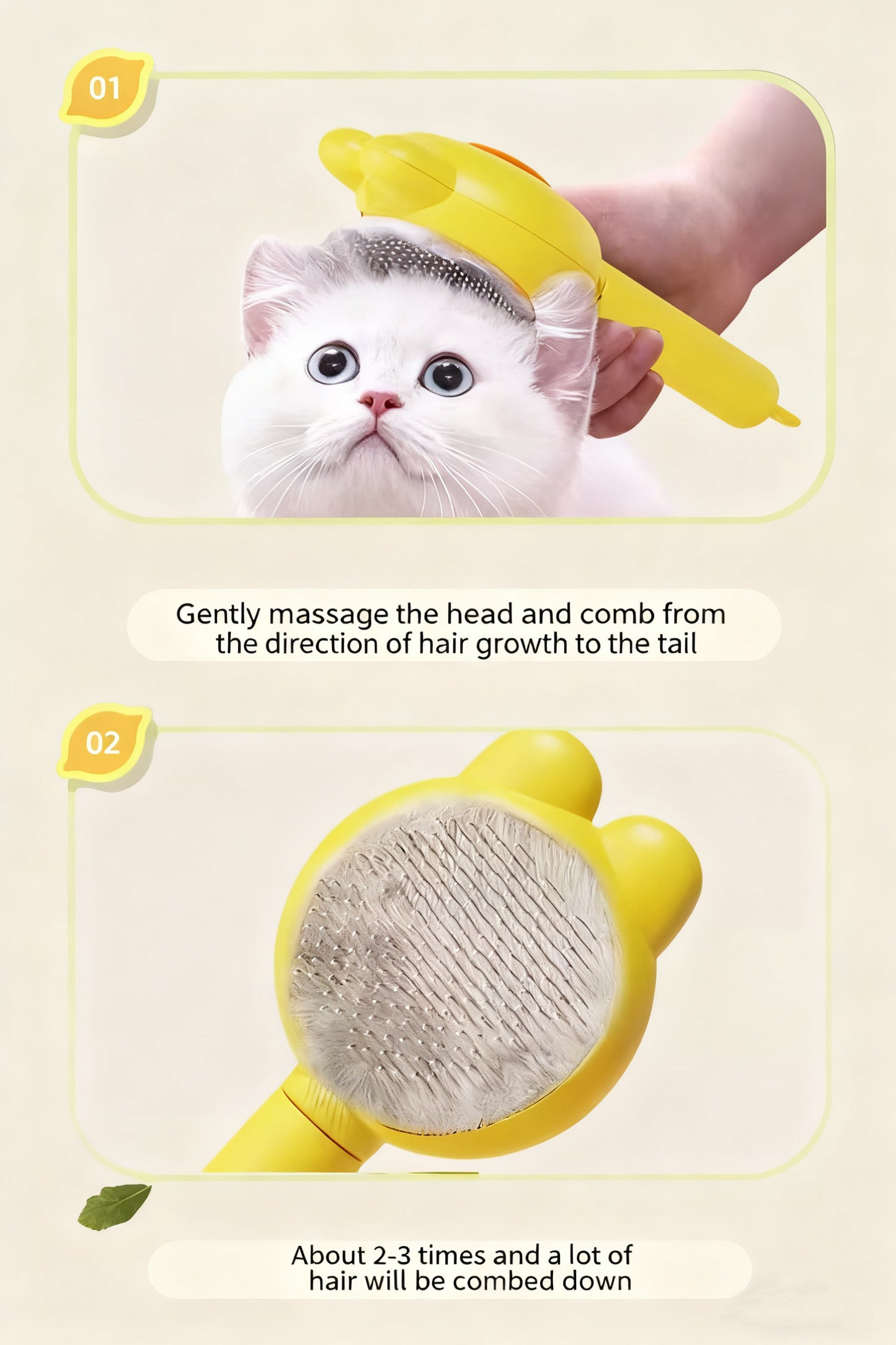 Pet Grooming Brush – One-Click Hair Removal Comb for Dogs & Cats