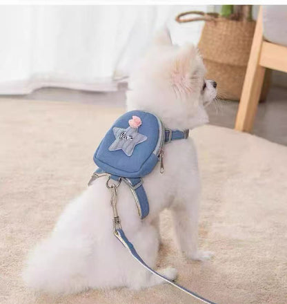 Vest-Style Pet Harness with Small Pocket – Adjustable No-Pull Harness for Small & Medium Pets (Leash Included)