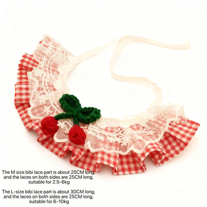 Lace Pet Bib with Bow – Cute Apron-Style Bandana for Cats & Dogs
