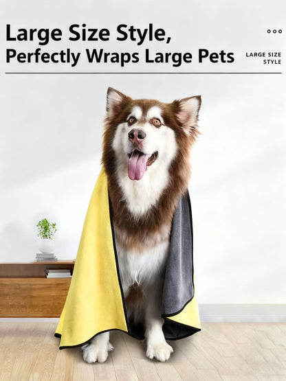 Pet Bath Towel – Super Absorbent Quick-Dry Coral Fleece, 70×140cm for Dogs & Cats