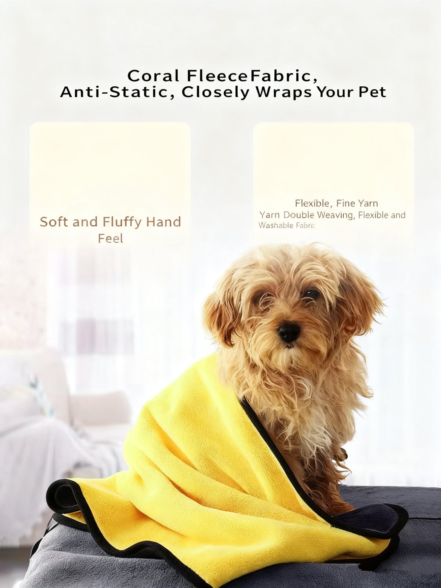 Pet Bath Towel – Super Absorbent Quick-Dry Coral Fleece, 70×140cm for Dogs & Cats