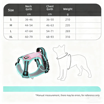Reflective Pet Harness with GPS Holder – No-Pull Safety Vest with Leash for Dogs & Cats