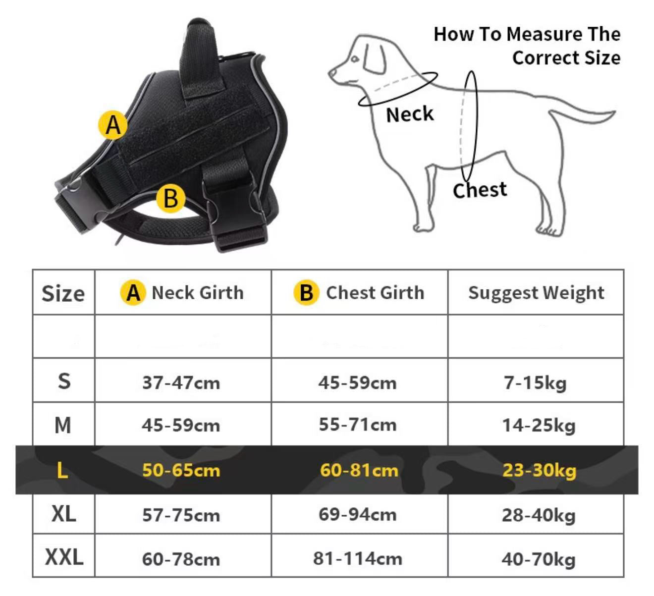 Tactical Pet Harness – Heavy-Duty Outdoor Training Vest for Medium & Large Dogs