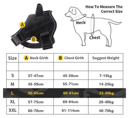 Tactical Pet Harness – Heavy-Duty Outdoor Training Vest for Medium & Large Dogs