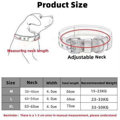 Tactical Pet Collar with Handle – Heavy-Duty Outdoor Nylon Collar for Medium & Large Dogs