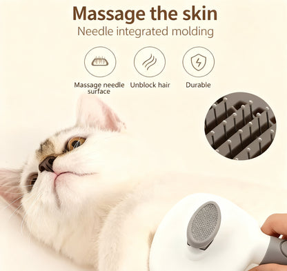 Self-Cleaning Pet Brush – Gentle Grooming Comb with One-Click Hair Removal for Dogs & Cats