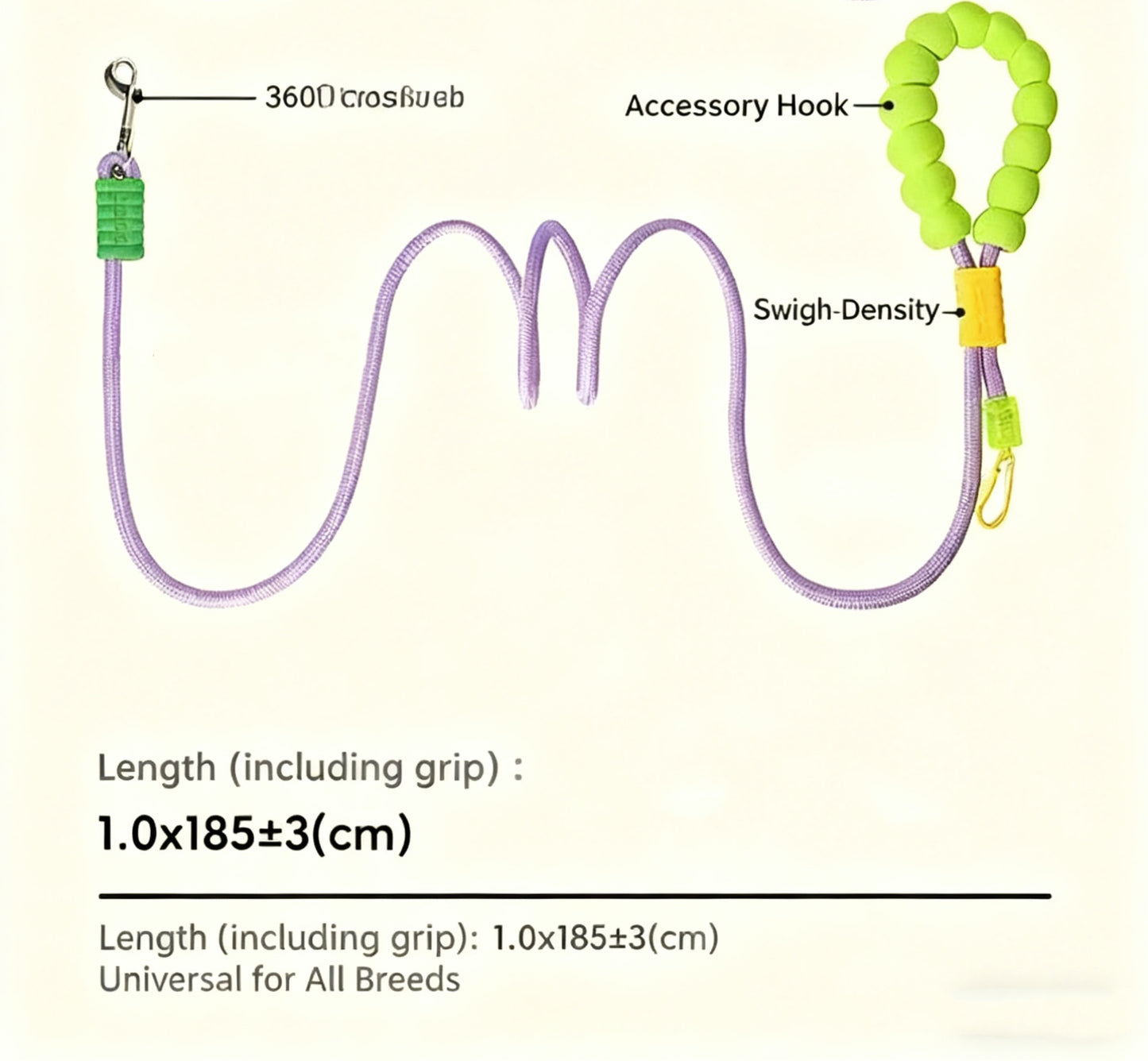 Multi-Functional Dog Leash – Handheld, Waist, or Crossbody | Durable Nylon Lead