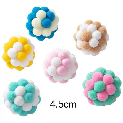 Soft Plush Pet Toy Ball – Chew, Chase & Fetch Toy for Cats & Small Dogs