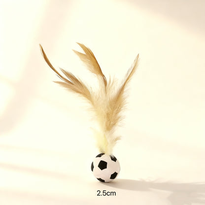 Basketball Pet Toy with Feathers – Interactive Chase & Bat Play for Cats & Small Dogs
