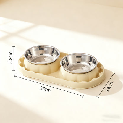 Double Pet Bowl Set – Food & Water Feeder for Dogs & Cats