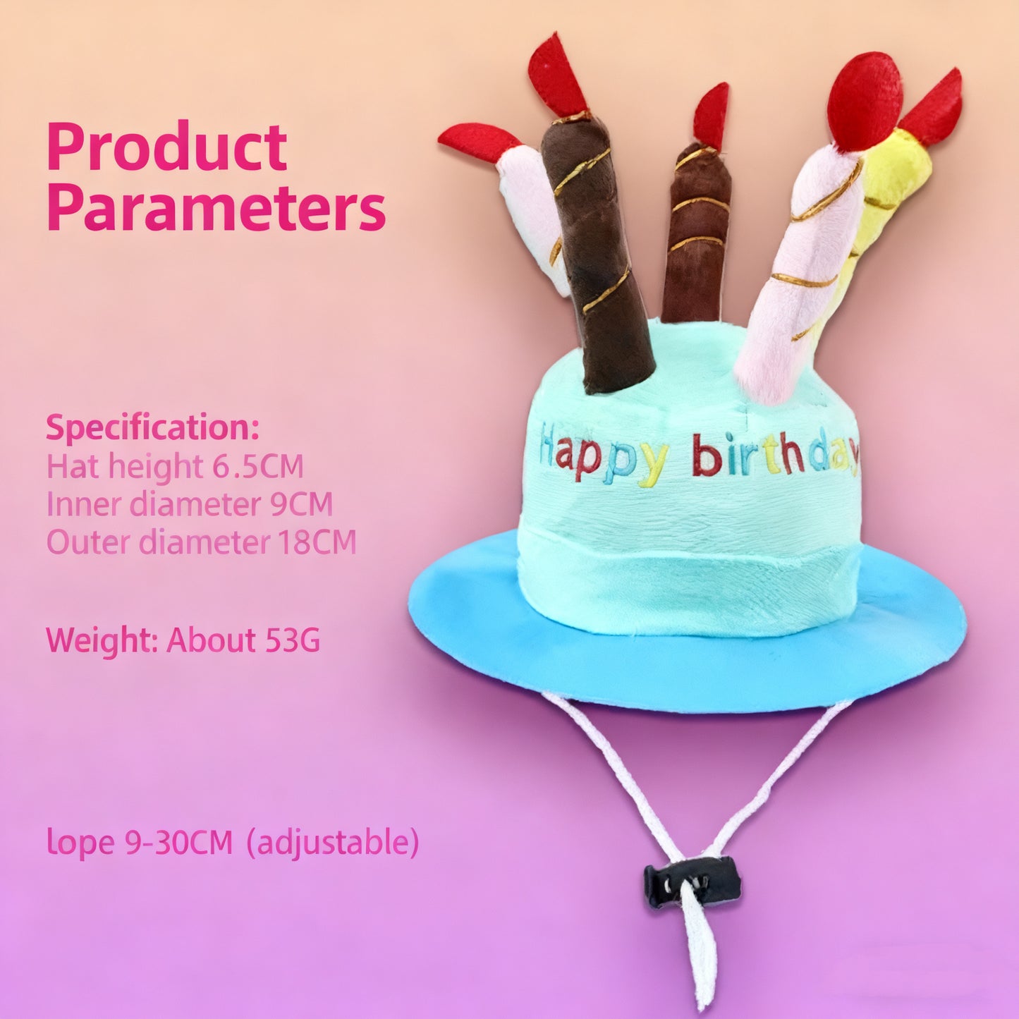 Cake-Shaped Pet Birthday Hat – Party Costume for Cats & Dogs