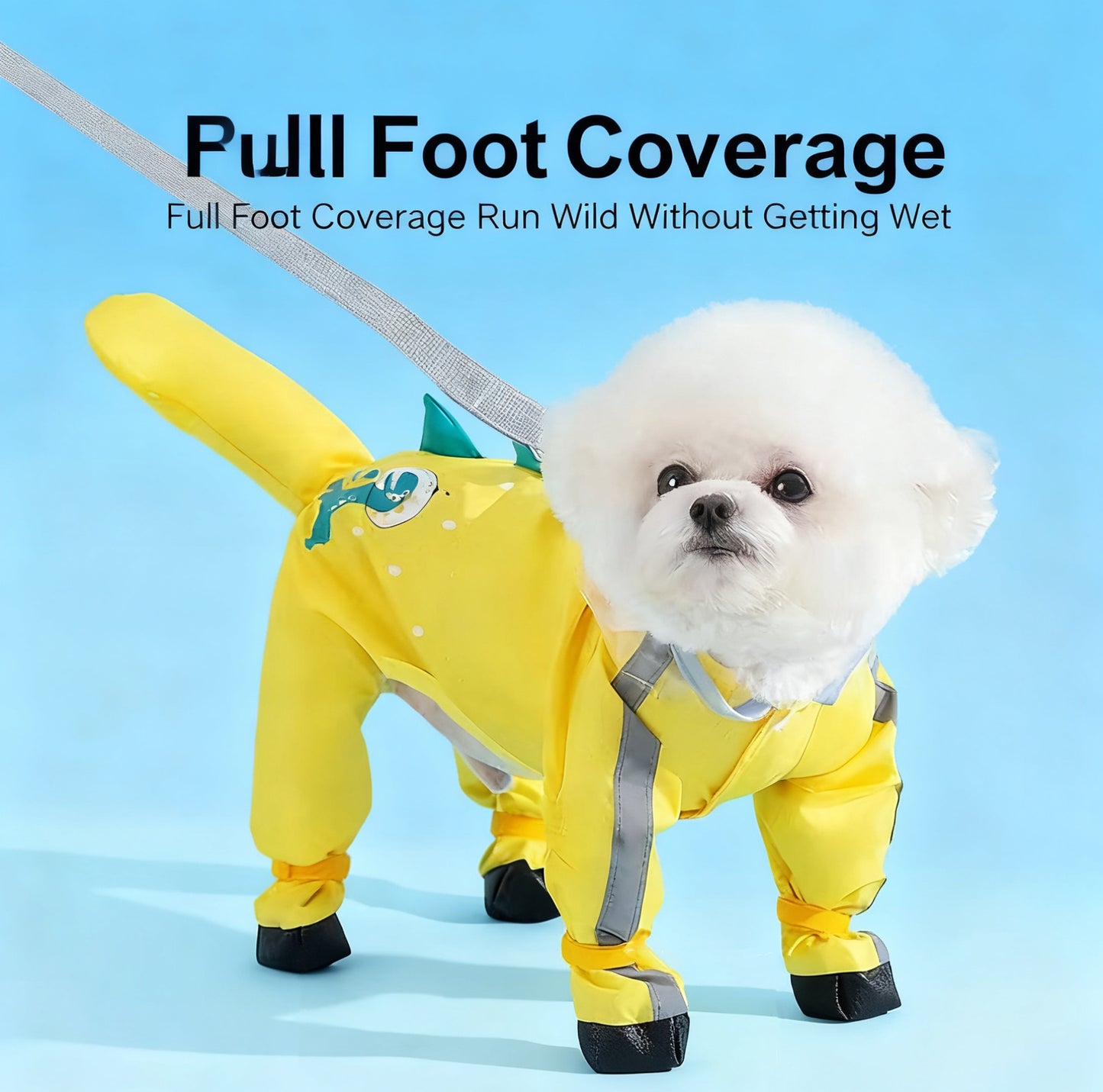 Dinosaur Raincoat for Pets – Full-Body Waterproof Outfit for Dogs & Cats