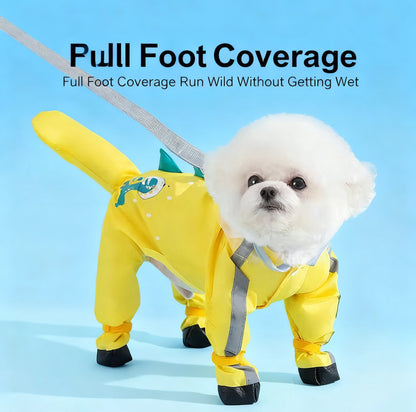 Dinosaur Raincoat for Pets – Full-Body Waterproof Outfit for Dogs & Cats