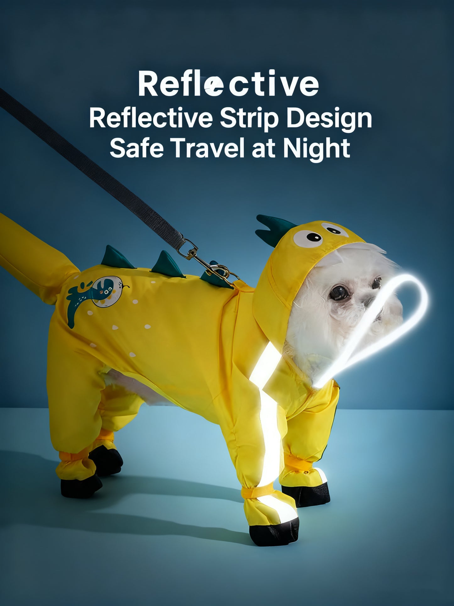 Dinosaur Raincoat for Pets – Full-Body Waterproof Outfit for Dogs & Cats